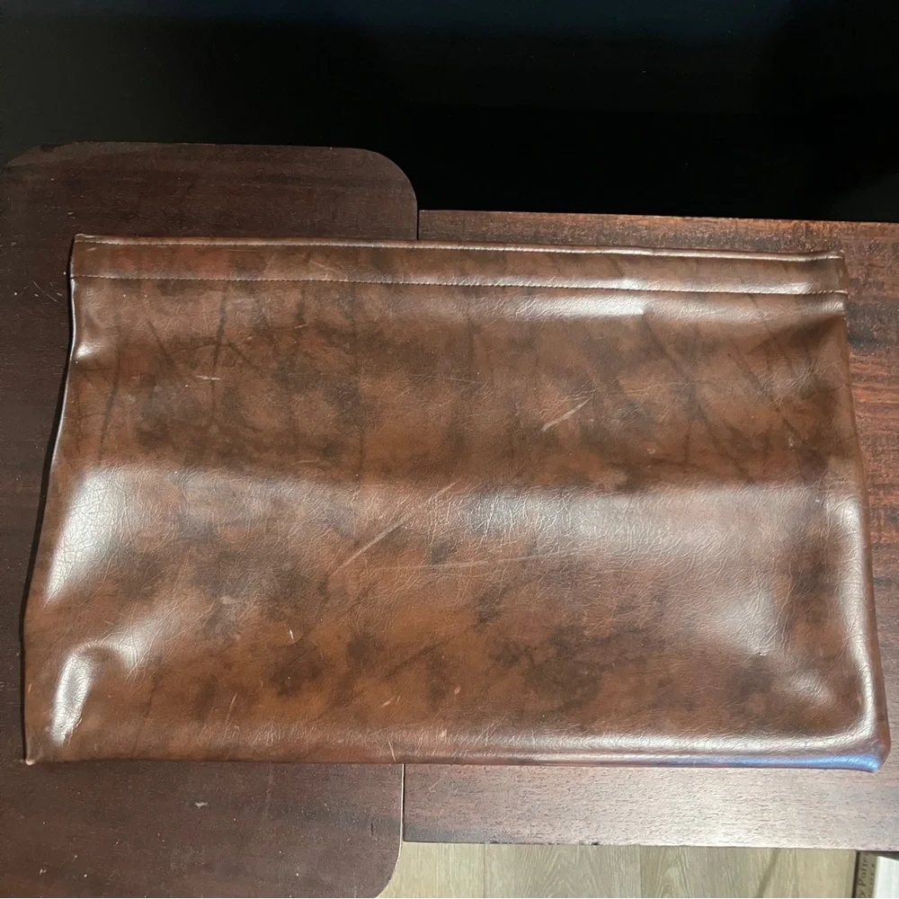 Vintage Hazel USA Large Leather Document Holder / Portfolio Spring Open Closure